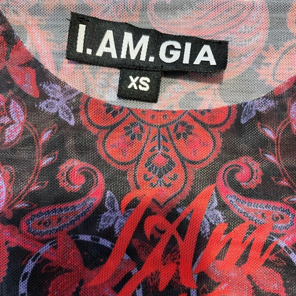 I.Am.Gia Silene Sheer Tattoo Long Sleeve Top Size XS - Picture 5 of 9